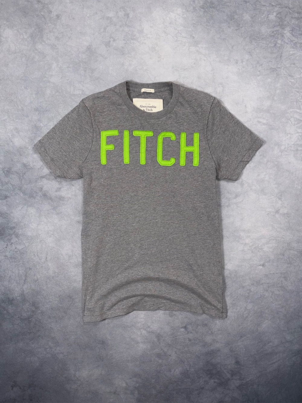 Vintage Abercrombie & Fitch Y2K Logo Spellout Grey / Green T Shirt